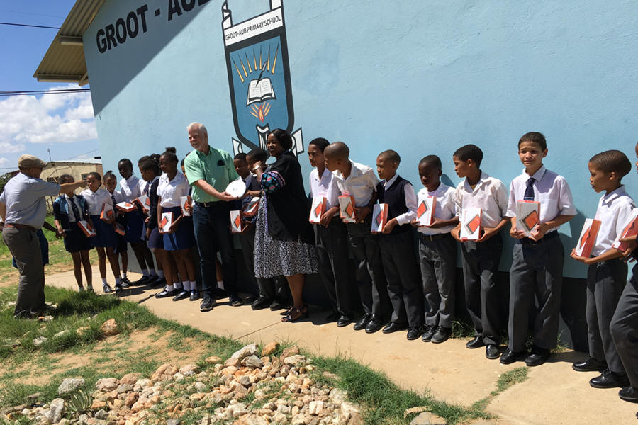 Delivering RACHEL Systems at Groot Aub Primary school, Khomas District Namibia